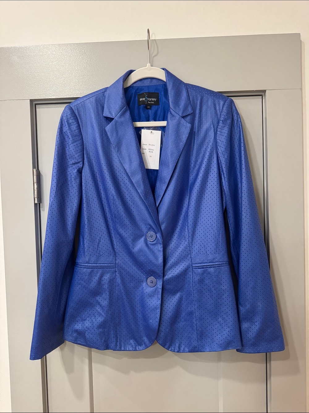 Blair Stanley New York Royal Blue Perforated Blazer